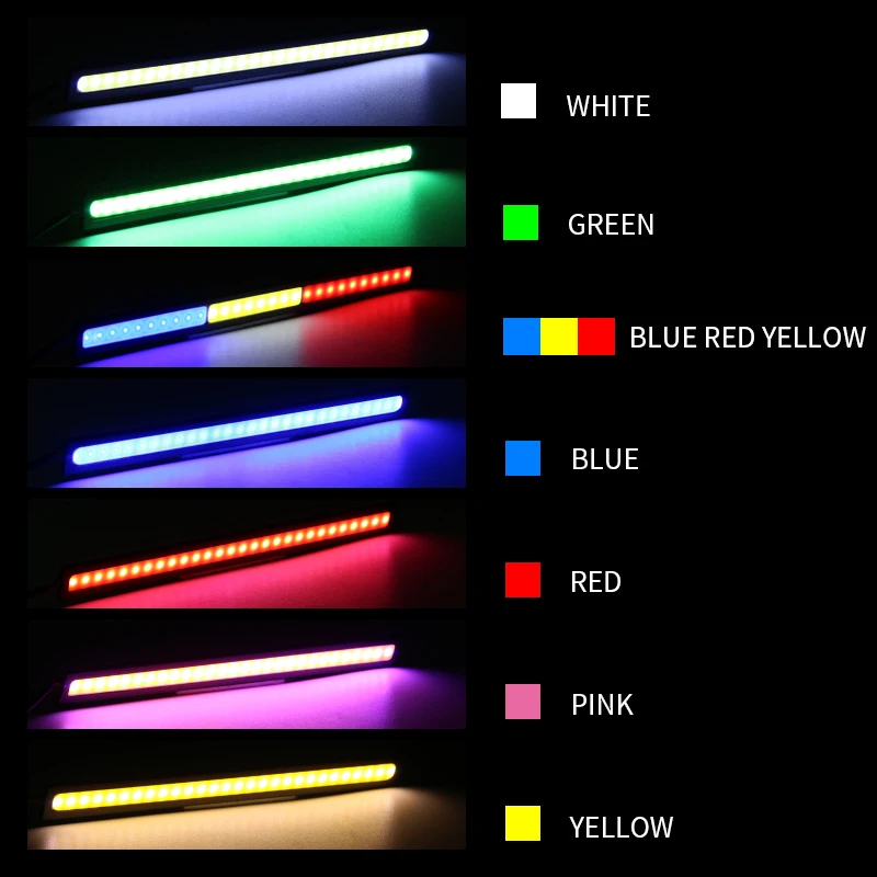 17CM COB DRL LED Dienos Veikia Šviesos diodų (LED Juostelės Šviesos Išorės Atmosfera Lempos Automobilių Rūko Lemputės Vandeniui Baltas Raudonas Geltonas 12V Nuotrauka 1