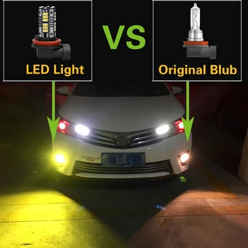 2vnt LED Rūko žibintų Blub H11 Lemputė Canbus Jokios Klaidos JEEP Renegade-2019 Kompasas-2019 Grand Cherokee-2019