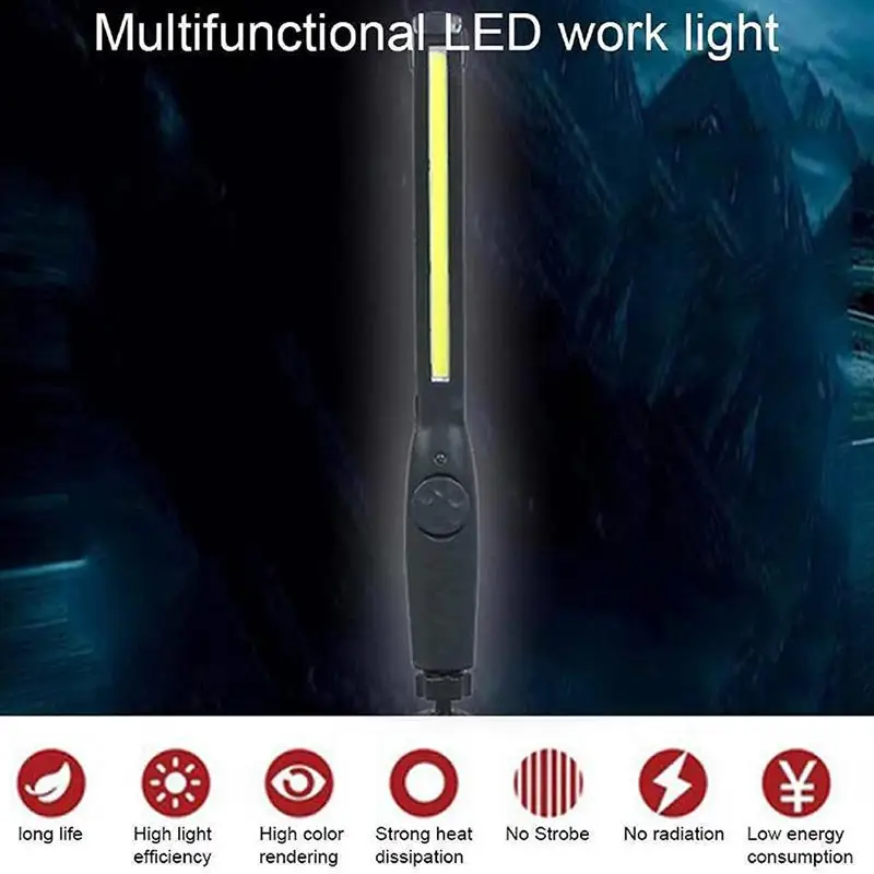 COB Darbą Šviesos Tikrinimo Lempos Su Magnetinių USB Įkraunamas LED Darbo Lengvųjų Automobilių Remontas Nešiojamų Žibintuvėlis Dirbtuvės Avarinis Nuotrauka 4