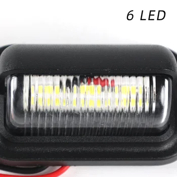 6 LED Licencijos Numerį Žibintai užpakalinis žibintas Krovinių Perkrovimo Žibintus, VISUREIGIS, Priekabų, Motociklų, visureigių Sunkvežimių, Autobusų, Katerių