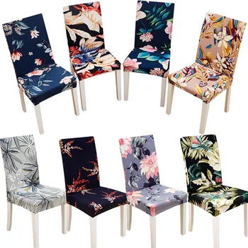 Gėlių Atspausdintas Kėdė Padengti Super Minkštos Sėdynės Padengti Elastingumą Spandex Valgomojo Kėdė Padengti Biuro Viešbutis Fundas Para Sillas