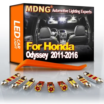 MDNG 17Pcs Canbus Automobilio LED Vidaus apšvietimo Komplektas Honda Odyssey 2011 2012 2013 2016 Dome Žemėlapis Kamieno Licencijos numerio ženklo apšvietimo Žibintas