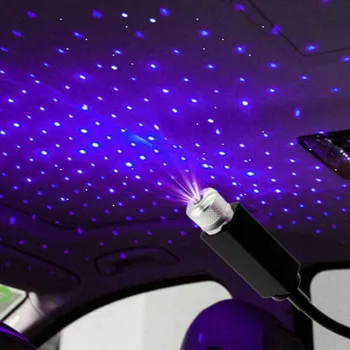 Projektorius Star, Automobilių Ir Namų Lubų Romantiška USB Naktį Šviesos diodų (LED) USB Automobilių Šviesos Interjero Lempos Naktį USB Projektorius Žvaigždės