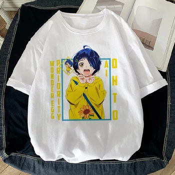 Įdomu, Kiaušinių Prioritetas Ohto Ai Kawaii Moteris Tshirs Sun Flower Atsitiktinis Laisvi Megztiniai Mielas Anime Graphic Tee Plius Dydžio Marškinėlius