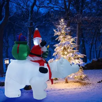 1.7 m Milžinišką Pripučiamą Santa Claus Žirgais Polar Bear Kalėdų Pripučiami Purtant Galva Lėlės Kieme Kalėdų Dekoracijos