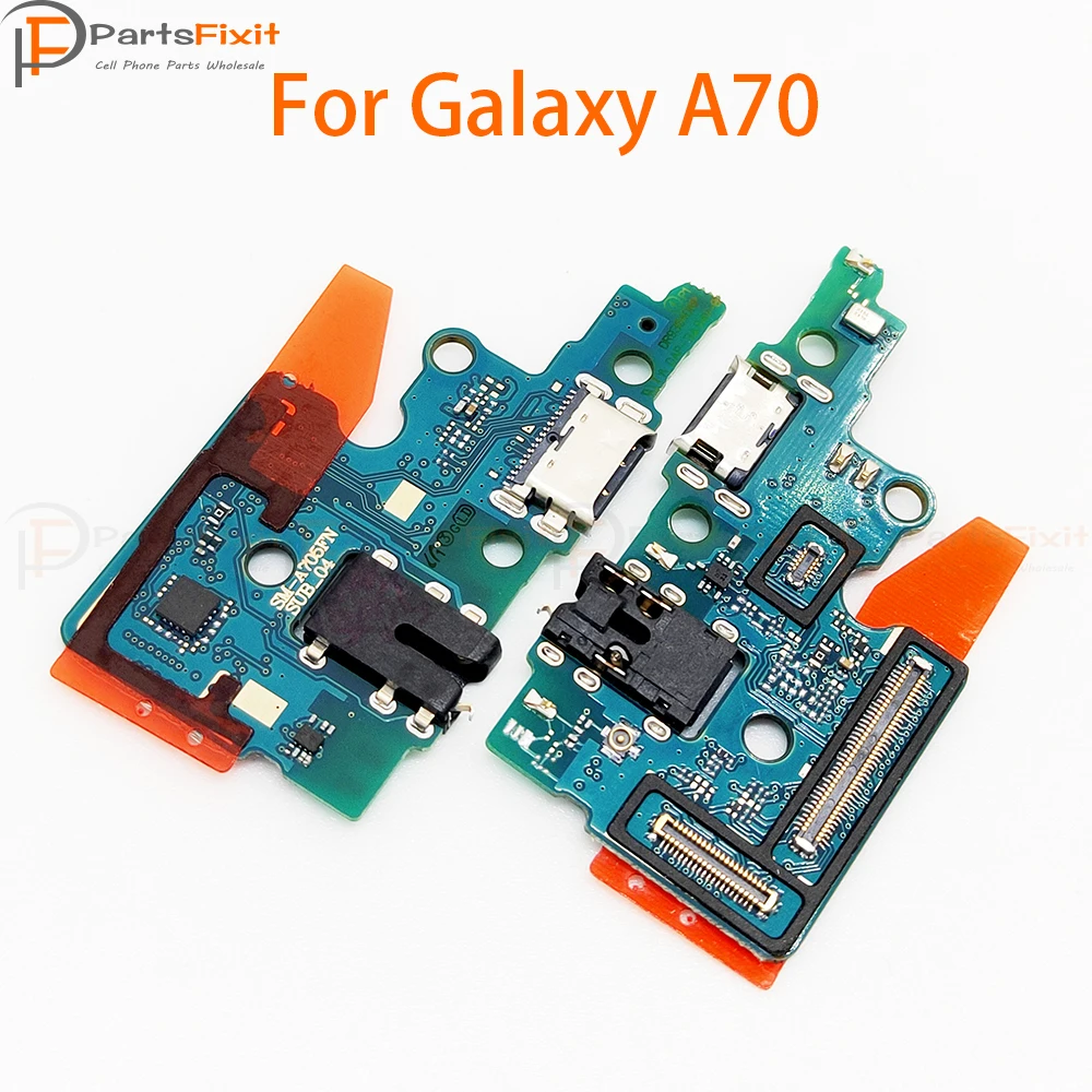 Samsung Galaxy A70 USB Įkrovimo Jungtį su IC Įkrovimo lizdas Mikrofono Flex Kabelis su IC atsarginės Dalys Nuotrauka 0