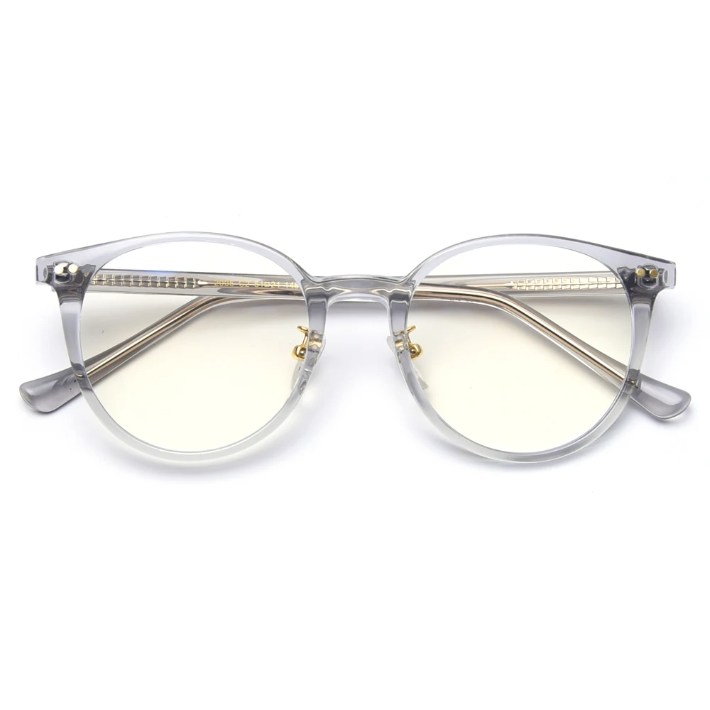Peekaboo korėjos stiliaus apvalių akinių rėmeliai vyrų mėlynos šviesos blokavimas TR90 optinis mados akinių rėmeliai moterų aišku objektyvas Nuotrauka 0