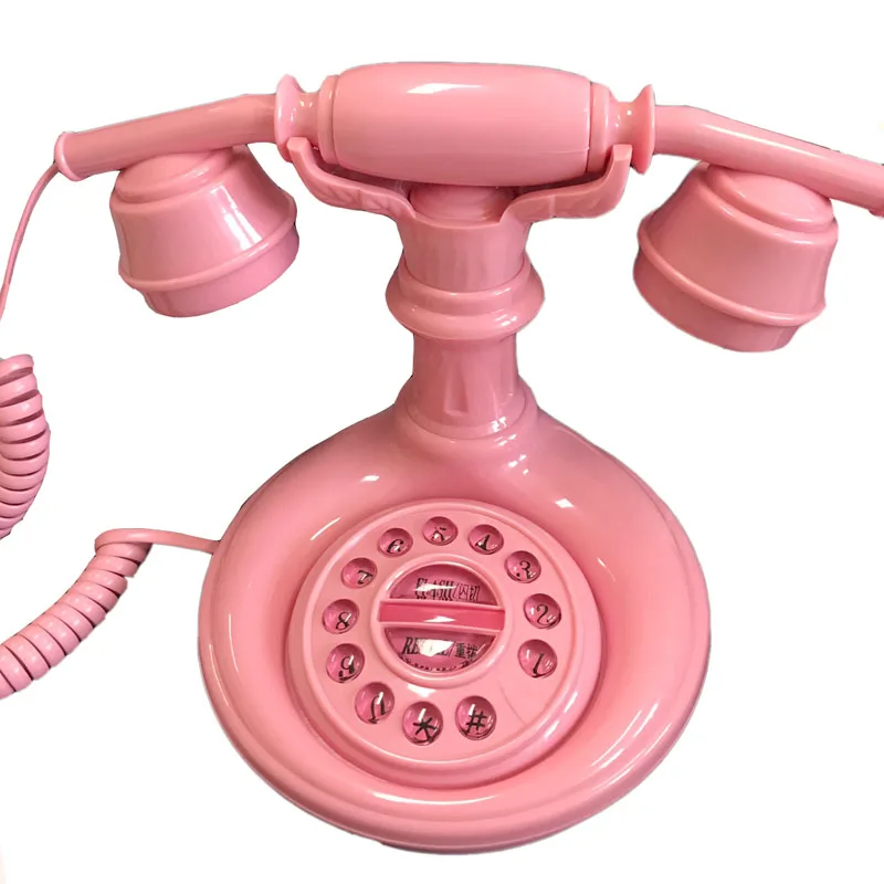 Pink cartoon mini fiksuotojo ryšio Aukštos kokybės Laidiniu Telefonu Namų, viešbučio, miegamojo, vaikų, vaikams, moterims, malonus raudona Nuotrauka 0