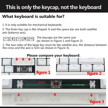 104 Klavišai ABS Permatomas Keycap Aukštis Žaidimų Esports Uždarytas Mechaninė Klaviatūra Universalios
