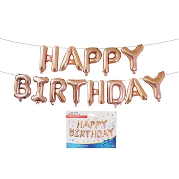 1pc 16inch su gimtadieniu laišką balionas pakilo aukso gimtadienio dekoracija vaikų jubiliejų Aliuminio folija ballon rinkinys