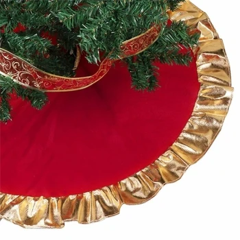 1PC Raudona Kalėdų Eglutė Sijonai Turas Kalėdos Grindų Kilimėlis Ornamentais, Medžių, Sijonai, Apdailos Kalėdų Vakarėlį Namų Dekoro