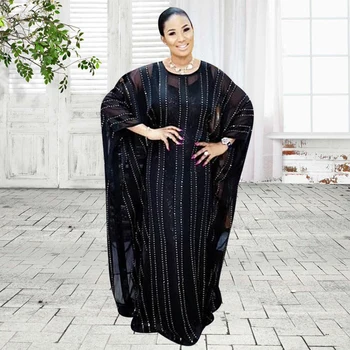 2 Vienetų Komplektas Abayas Moterims, Elegantiškas Dubajus Turkijos Musulmonų Caftan Dress Marocain Blizga Akmenys Afrikos Suknelės Islamo Apranga