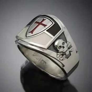 2021 tendencija Populiarus Kryžiaus Kaukolės Logotipas Vyrų žiedas Žmogus žiedas Cool stuff gotikos priedai vestuvinis žiedas mens papuošalai prabanga