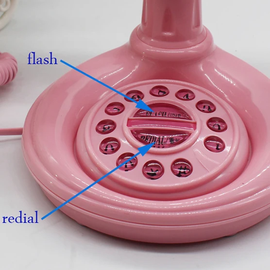Pink cartoon mini fiksuotojo ryšio Aukštos kokybės Laidiniu Telefonu Namų, viešbučio, miegamojo, vaikų, vaikams, moterims, malonus raudona Nuotrauka 2