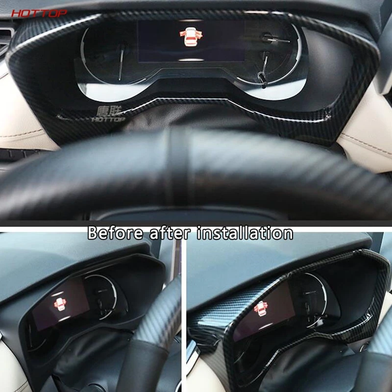Interjero Coche Del Fibra Carbono Accesorios Decoración Toyota RAV4 2019 2020 Consola Instrumentos Cobertor Soporte Para Mokyklos Nuotrauka 2