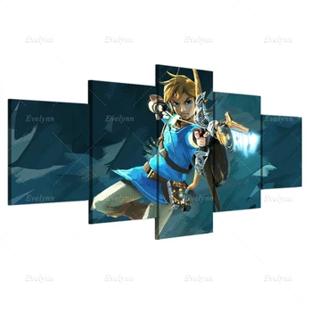 5 Gabalus Legend of Zelda Žaidimo Plakatą ir Spausdinimo Sienos Meno Šiuolaikinės Drobė Modulinės Nuotraukas Kambarį Namų Dekoro Rėmo Dovana