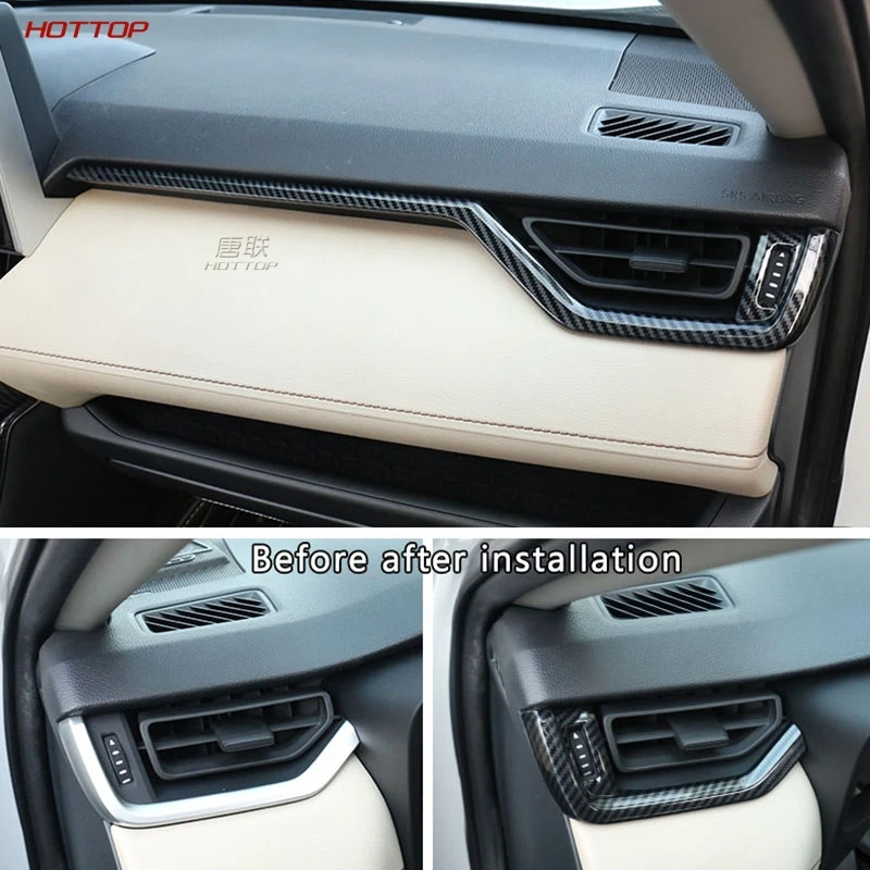 Interjero Coche Del Fibra Carbono Accesorios Decoración Toyota RAV4 2019 2020 Consola Instrumentos Cobertor Soporte Para Mokyklos Nuotrauka 4