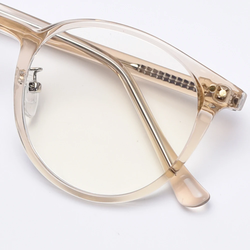 Peekaboo korėjos stiliaus apvalių akinių rėmeliai vyrų mėlynos šviesos blokavimas TR90 optinis mados akinių rėmeliai moterų aišku objektyvas Nuotrauka 5