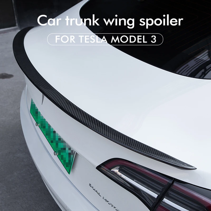 Naujų Automobilių Kamieno Spoileris Už Tesla Model 3 2021 Aukštos Kokybės Nekilnojamojo Anglies Pluošto, Modelis S X Išoriniai Priedai Modelio Tris Nuotrauka 5