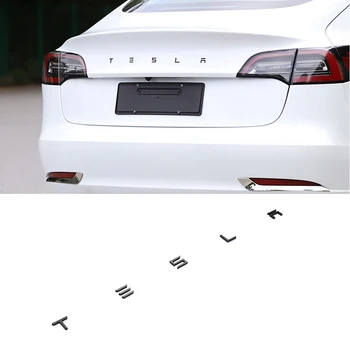 Automobilį Atgal Kamieno Logotipas Pakeitimo Raidžių Lipdukas Pakeisti anglų kalbos abėcėlę Emblema Lipdukai Tesla Modelis 3 Modelis X Modelio S/Y