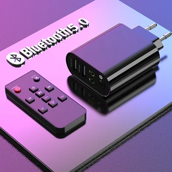 Bluetooth 5.0 Garso Imtuvas, Siųstuvas Stereo Belaidžio ryšio Adapteris TF/U Disko Žaisti Dual USB Įkroviklio TV IR APP ES Plug