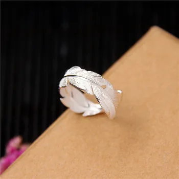 Bohemijos Žavesio Boho Plunksnų Žiedai, Moterų Mylėtojas Vestuvių Nuotakos Valentino Dovanos Vyrams Open Retro Antikvariniai Žiedai 2021