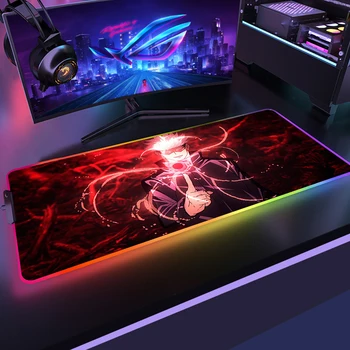 Džiudžiutsu Kaisen Žaidimų RGB Kilimėlis, LED Šviesos Pelės Mygtukai Pc Gamer Priedai Mause Ped neslidus Kilimėlis Kompiuterio Apšvietimas Kilimėliai Pelėms