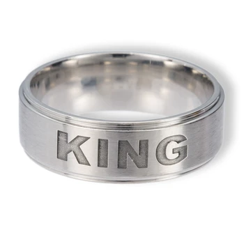 Gaxybb Didmeninė Naujas Nerūdijančio Plieno Žiedai Meilužis dizaino iš SAVO KARALIENEI ir JŪSŲ KARALIUS pora žiedus mėgėjams
