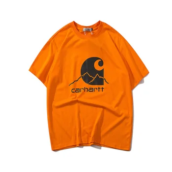 Hip-Hop T Shirt Vyrai Moterys 1:1 Aukštos Kokybės Medvilnės Atsitiktinis Orange Atspindintis Gatvės T-shirt Viršuje Tees
