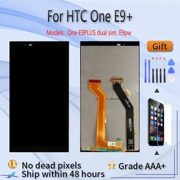 HTC One E9 plius A55 LCD ekranas asamblėjos priekiniai atveju touch stiklas, E9 plius E9pw LCD Ekranas originalus Juoda Balta