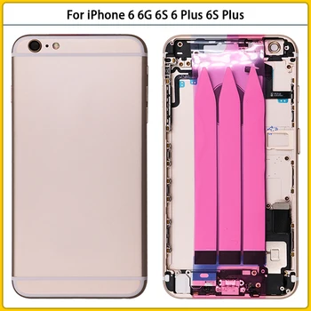 IPhone 6 Pilnas Korpusas Case For iPhone 6 6G 6S 6 Plius 6S Plius Baterija, galinis Dangtelis Durų Rėmo Viduryje Bezel Važiuoklės Flex Kabelis