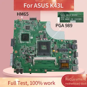 K43L Nešiojamojo kompiuterio motininė plokštė, Skirta ASUS X44H X84H K84L K43L K43LY Sąsiuvinis Mainboard REV 3.1 HM65