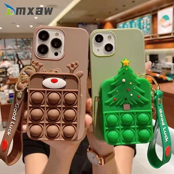Kalėdų Atveju, Huawei Y7A P S mart 2020 2021 Y5 Y6 Y7 Pro Y9 Premjero 2018 2019 Nova 2 Lite Santa Claus Briedžių Sniego Piniginės Atveju