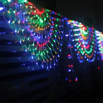 Lauko Pasakų Girliandą Povas Akių tinklas, LED Styginių Šviesos 3M*0,5 M 424LED Kalėdų Šviesos Neto Girlianda šviečia Kalėdos Vestuves