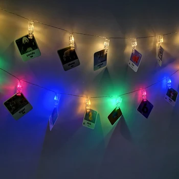 LED Eilutės Žibintai Kortelės Foto Įrašą USB Lauko Baterija Girlianda Kalėdinė Dekoracija Atostogų Šalis Vestuvių Xmas Fairy Apšvietimas