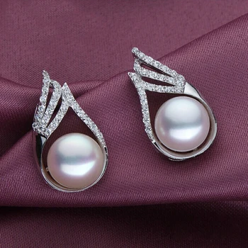 Mados Perlų Auskarai Moterims Plunksnų Natūralūs Gėlo vandens 925 sterlin silver Pearl Princesė Stiliaus vestuvių perlų Auskarai Papuošalai