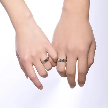Pora Žiedas - Amžinos Meilės Žiedas 6 mm, Nerūdijančio Plieno, Aukso Žiedas Vyrų Ir Moterų Vestuvės Žiedas