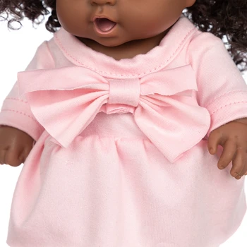 Rožinė Suknelė Nauja Baby Afrikos Lėlės Pop Atgimsta Silico Bathrobre Vny 20cm Gimęs Poupee Boneca Kūdikių Minkštas Žaislas Mergina Todder