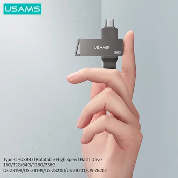 USAMS OTG 2 IN 1 C Tipo USB 3.0 Didelio Greičio 