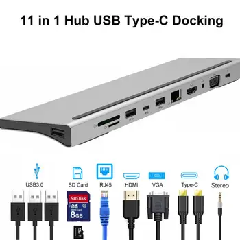 USB Tipo C HUB 3,0 USB HDMI suderinamus RJ45 USB HUB 