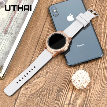 UTHAI Watchbands Originalus vientisos spalvos dryžuotas silikono dirželis 20mm 22mm žiūrėti juostoje 