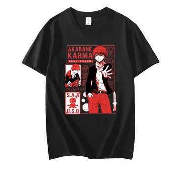 Žmogžudystė Klasėje Klasikinis T Shrit Moterys Vyrai Juokingas Animacinių filmų Karma Akabane Grafinis T Marškinėliai Nagisa Shiota T-shirt Anime Viršūnės